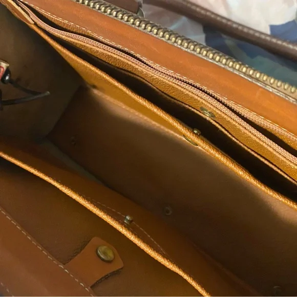 Dooney & Bourke Tan and Brown Satchel - Picture 4 of 5